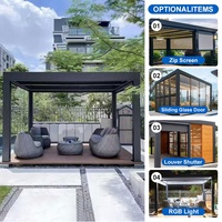 Pergola à lames orientables en aluminium SUNTO, personnalisée, pour extérieur, imperméable, ignifuge, écologique, au design naturel, auvent pour terrasse, balcon, auvent de patio
