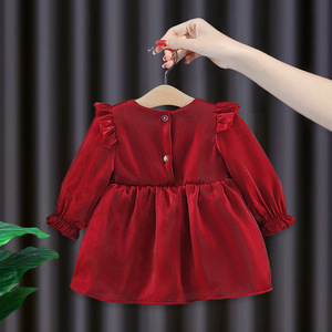 Abbigliamento per bambini primavera e <span class=keywords><strong>autunno</strong></span> nuova gonna a maniche lunghe con fiocco per ragazze vestito da principessa per bambini carino - Product Image 5