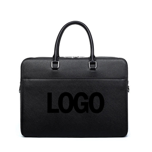 Porte-documents pour homme en cuir de vache véritable de haute qualité, grande capacité, sac d'affaires pour ordinateur portable de 15 pouces, sac en cuir multifonctionnel pour les trajets quotidiens - Product Image 1