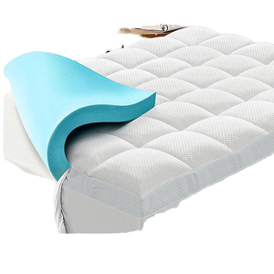 Funda de colchón de espuma viscoelástica de Gel refrescante de doble capa para <span class=keywords><strong>Amazon</strong></span> Wish, alfombrilla de cama de fibra de bambú transpirable para uso doméstico - Product Image 1