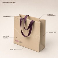 Sacs en papier personnalisés pour cosmétiques, emballages cadeaux de détail, avec poignée en ruban et logo, taille sur mesure, vente en gros, directement de l'usine