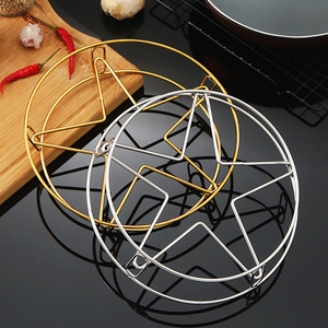 Rejilla para vapor de acero inoxidable, diseño de estrella de cinco puntas, herramienta de cocina, soporte para olla con aislamiento térmico, multifuncional - Product Image 1