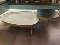 Table basse ovale combinée
