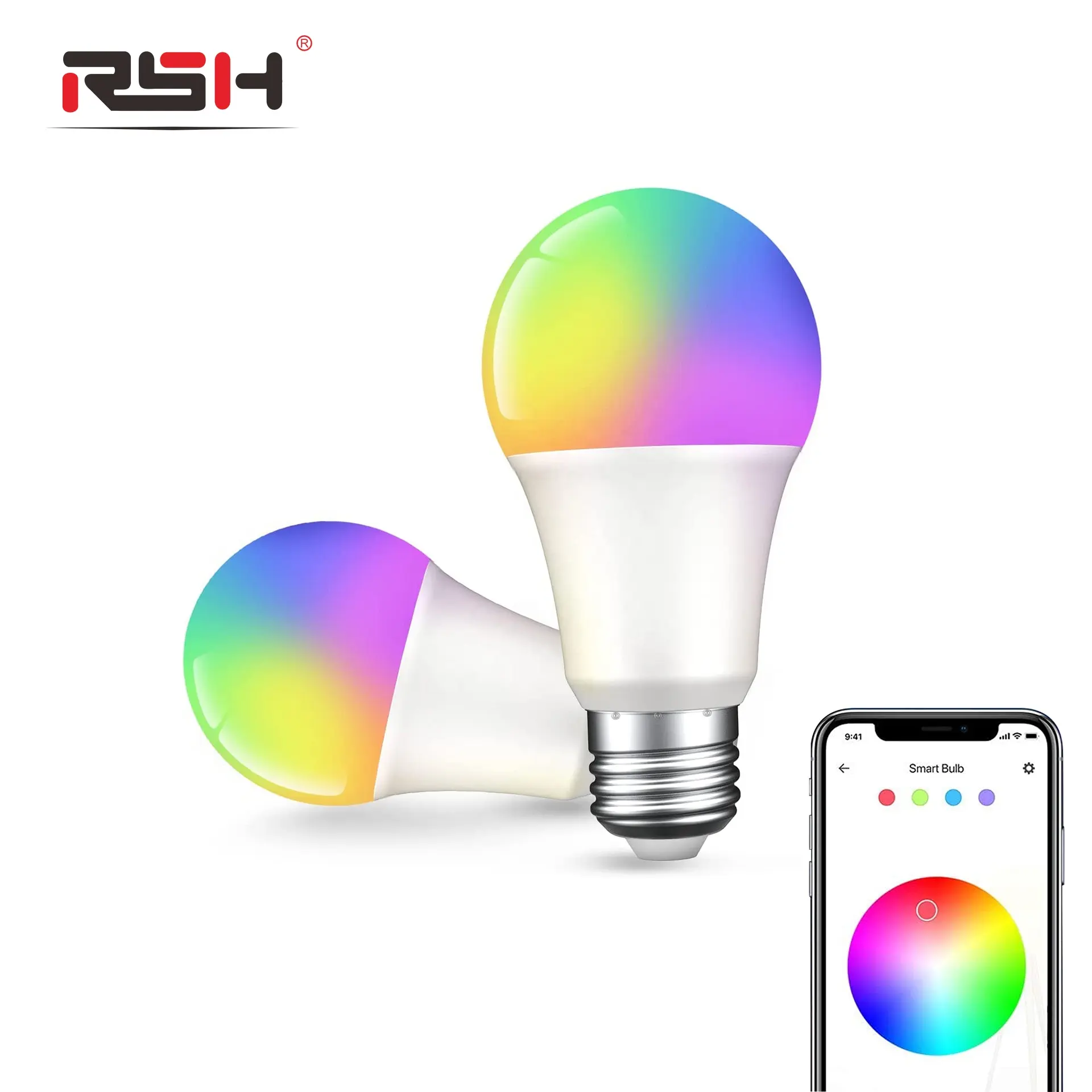 RSH 9W RGBCW CCT Dimmable Wireless Remote E26 E27 B22 Tuya ZigBee BLE WiFi Smart LED Bulb with APP Voice Control