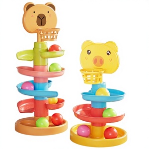 Jouet éducatif en plastique avec piste à billes, empilable, rotatif, interactif parent-enfant, pour enfants de 0 à 24 <span class=keywords><strong>mois</strong></span>, unisexe - Product Image 1