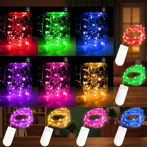 YN Starlight IP44 Rated LED Copper Wire String <b>Light</b> Multi-Color Button <b>Battery</b> Rechargeable Indoor Outdoor Decorations - Product Image 3