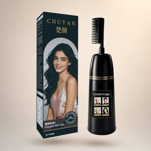 ครีมย้อมผมสมุนไพรสีดำสนิท OEM พร้อมแปรงหวีสำหรับทา ปิดผมขาว - Product Image 1