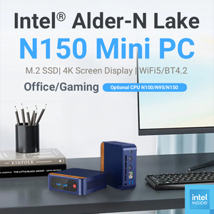 Ahşap doku kumaş yüzey toz geçirmez Mini PC Win Linux çift 4K N150 2 depolama genişletme SSD HDD endüstriyel Mini Pc bilgisayarlar - Product Image 5