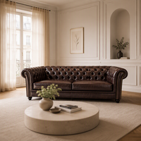 Canapé Chesterfield traditionnel en tissu capitonné, siège individuel, structure en bois massif pour villa, appartement et hôtel, ensemble de meubles pour salon