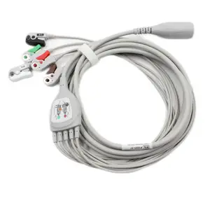 Plinma OEM medical suppliers one-piece 5 leads ECG Cable compatible with Mindray pinch/grabber/clip ECG leadwires