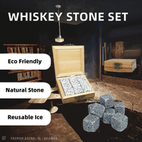 Ensemble de glaçons naturels réutilisables pour whisky, vente en gros, accessoires de bar, coffret cadeau, écologique