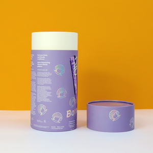 Boîte cylindrique en papier personnalisée de couleur violette pour l'emballage de cosmétiques et la présentation de cadeaux - Product Image 2