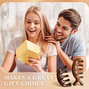 Peigne de massage du cuir chevelu en bois de santal à dents larges, personnalisé, en bois naturel, peigne Gua Sha en bois de santal, vente en gros - Product Image 4