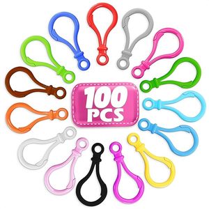 100 adet plastik sağlam zincir kanca EasyOpen kapatma eki yönlü istakoz pençe klipsler oyuncaklar el sanatları DIY anahtarlık klip seti - Product Image 1