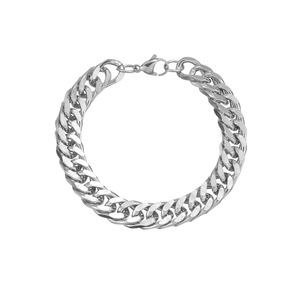 Pulsera de acero titanio con cadena cubana de estilo hip-hop punk, moderna, para hombre, de acero inoxidable, con cadena de seis lados, estilo europeo y americano. - Product Image 6