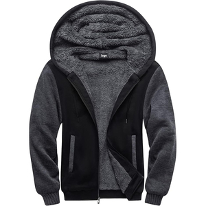 <span class=keywords><strong>Sweat</strong></span> <span class=keywords><strong>à</strong></span> <span class=keywords><strong>capuche</strong></span> <span class=keywords><strong>zippé</strong></span> pour homme grande taille, personnalisé, <span class=keywords><strong>doublé</strong></span> polaire <span class=keywords><strong>Sherpa</strong></span>, épais et chaud, avec design en laine épissée - Product Image 1