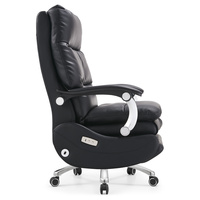 Chaise de bureau ergonomique contemporaine en cuir PU, confortable pour le jeu, le travail à domicile, l'étude ou la salle à manger, pivotante