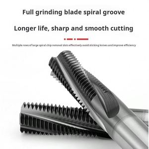 Fraise à fileter en carbure monobloc à 4 cannelures en spirale, revêtement nano, haute vitesse, OEM/ODM - Product Image 5