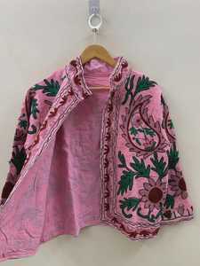 Handcrafted Suzani TNT Fabric <b>Jacket</b> Ethnic Embroidered Short Outerwear For <b>Women</b> - Product Image 6