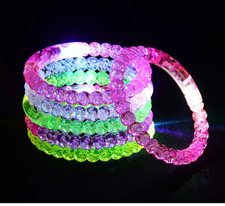 Glow Sticks Bracelets Party Supplies Glow in The Dark LED Flashing Wrist LED Luminous Bangle Bracelet Light Up Wedding Deco