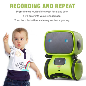 Robot à commande vocale avec capteur tactile, rotation à 360°, enregistrement, répétition, chant, danse, yeux LED, jouet éducatif en plastique, cadeau pour enfants - Product Image 2