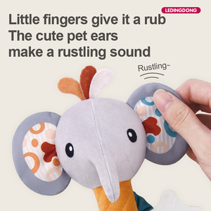 Plush Baby Rattle Toy White Bear Grey Elephant <strong>Stuffed</strong> <strong>Animal</strong> Hand Rattle with Safe Teether for <strong>Newborns</strong> 0-12 Months - Product Image 2