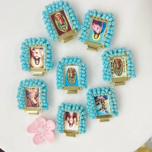 Colgante de cuentas Miyuki de esmalte colorido para mujer, accesorio de joyería con abalorio de Jesús Virgen María/San cristiano, venta al por mayor - Product Image 2