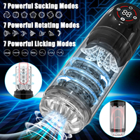 Automatischer Masturbator für Männer, Taschenmuschi-Stimulator mit 3 Pumpen, 7 Stoß-, Rotations- und Vibrationsmodi, Masturbationsspielzeug für Männer