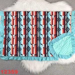 OEM Halloween bé bộ đồ giường tùy chỉnh in đa sử dụng mềm vải chăn Sọ bò sữa Lụa dệt kim kỹ thuật Halloween ném - Product Image 3