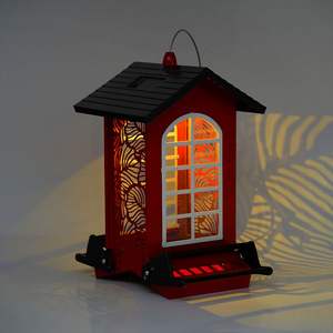 Mangeoire à oiseaux anti-écureuil en métal et plastique suspendue pour jardin extérieur, éclairage solaire transfrontalier, 1,23 kg - Product Image 4