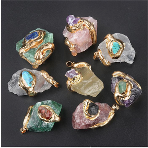 Cristales Curativos Naturales Irregulares de 20-40 mm, Piedra Grande en Bruto, Colgante Dorado para Mujeres y Hombres, Regalos Energéticos, Collar, Joyería - Product Image 6