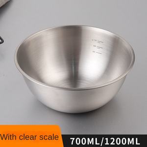 وعاء خلط من الفولاذ المقاوم للصدأ 304 للاستخدام المنزلي، سميك ومناسب لخفق البيض وتحضير السلطة والخبز والطهي، مع مقياس للحجم - Product Image 1