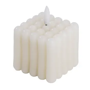 ODM/OEM Rubik's Cube Led Candle Creative LED Light Gift Real Wax Candle Geometric Decoration Photo Props Ornaments