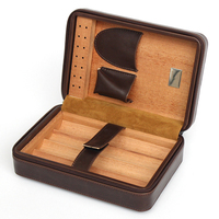 Estuche Humidor Portátil de Cuero PU con Diseño Personalizado, Forrado en Cedro Español, Acabado Esmerilado, Estilo Clásico, para Cigarros