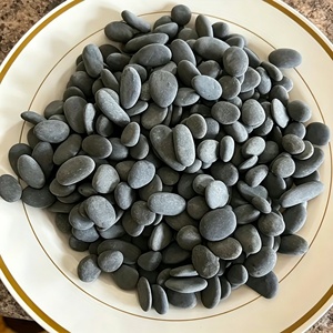 Pierres de rivière noires naturelles lisses pour la décoration artistique, l'artisanat, la décoration d'aquarium et la peinture sur roche - Product Image 1