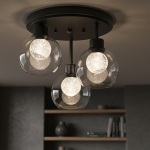 EY-008ที่มีคุณภาพสูง3-แสง Led โลหะแก้วคริลิคในร่มแสงจี้โคมไฟเพดานโคมไฟสำหรับตกแต่ง - Product Image 3