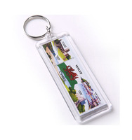 Porte-clés Rectangulaire en Acrylique 8,3 x 3,3 cm, Cadre Photo Vierge pour Bricolage et Artisanat