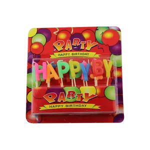 Hot Sell Magic Colored Birthday Cake Candle Printed Letters Happy Birthday Candles In Bulk For Birthday Party Decoration