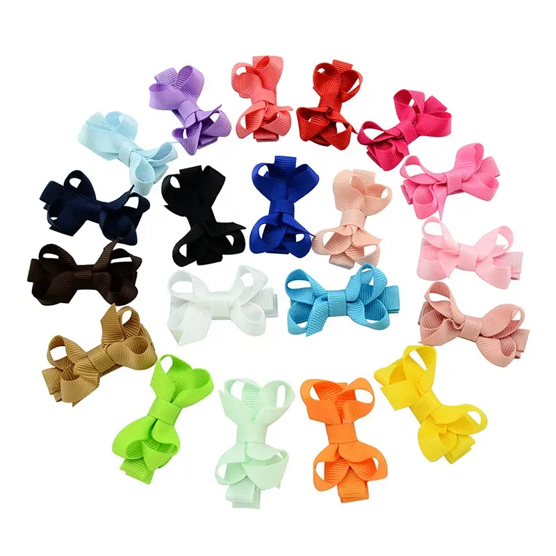 E-magic 20 colores listos para enviar Infant Baby Girls Hair Bows Clips Hairpin Barrettes