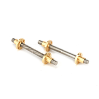 Tornillo Trapezoidal de Acero Inoxidable 304 con Dientes Izquierdos y Derechos TR8*2/TR8*4/TR8*8, Tuerca de Latón para Equipos de Impresión e Impresoras 3D