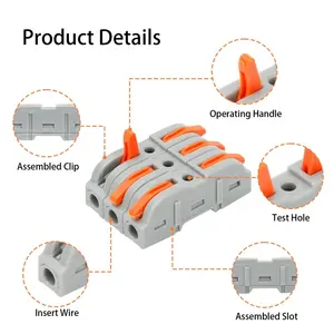 Quick Lever Wire Connectors 28PCS Set JM-212 Universal Push-in Quick Splicing Electrical Plug In Butt Cable Connector