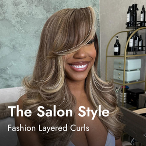 Peluca frontal de encaje 13x4 Highlight Kash Doll, cabello humano brasileño con <span class=keywords><strong>balayage</strong></span> marrón, ondas sueltas y corte <span class=keywords><strong>en</strong></span> capas para mujer - Product Image 2