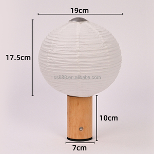 Lámpara de mesa de estilo japonés, linterna de cono de helado de bambú hecha a mano con luz de papel de arroz, diseño Simple y Flexible - Product Image 3