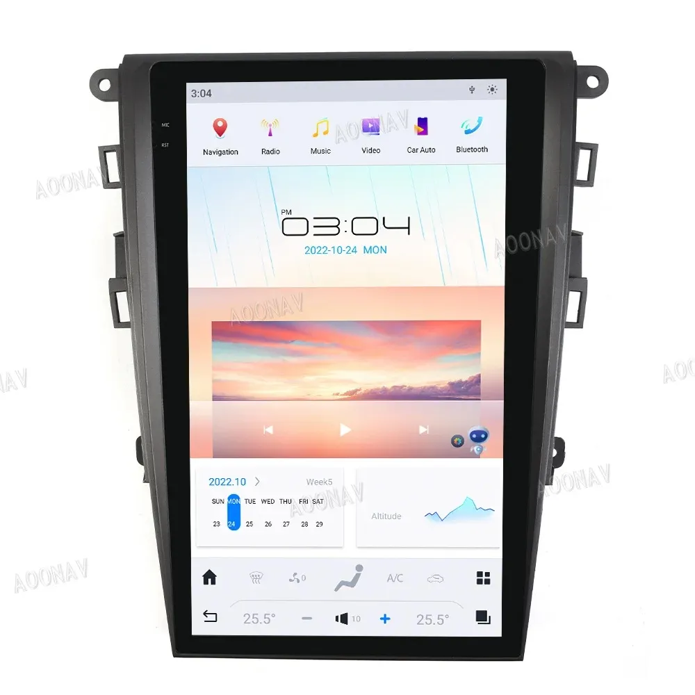 Qualcomm Android 13.6 polegadas para Mondeo Fusion MK5 2013-2020 Rádio de carro GPS Navegação Multimídia Player Tela Gravador de fita automática