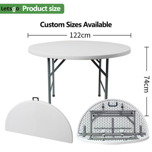 Bán Buôn Phổ Biến 4ft Vòng Gấp Bảng Nhựa Tiệc Cho Nhà Hàng 8 10 Chỗ Ngồi Có Thể Gập Lại Ăn Uống Nhựa Đảng Tổ Chức Sự Kiện Bảng - Product Image 3