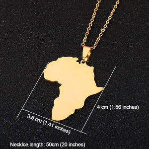 Collar con Colgante de <span class=keywords><strong>Mapa</strong></span> del <span class=keywords><strong>Continente</strong></span> Africano Estilo Hip Hop Vintage Brillante, Joyería de Moda para Hombre y Mujer, Acero Inoxidable, Color Dorado, <span class=keywords><strong>Mapa</strong></span> de África - Product Image 6