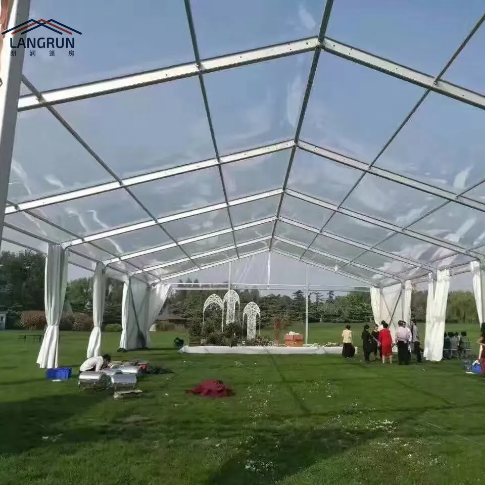 خيمة كبيرة في الهواء الطلق خيمة شفافة للمناسبات الفاخرة سقف واضح سرادق زفاف للبيع