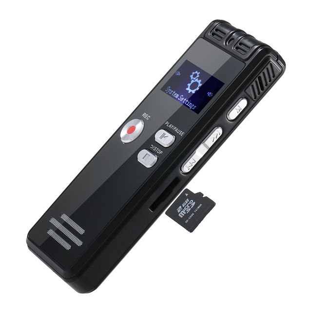A-B Repeat Local Delete Music Playback Voice Activated Professional Voice Recorder Mini Dictaphone