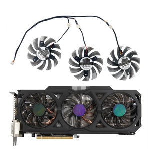 Ventilateurs de refroidissement 75 mm T128010SM PLD08010S12H 2 broches 3 broches pour cartes graphiques Gigabyte AMD Radeon <span class=keywords><strong>R9</strong></span> <span class=keywords><strong>270X</strong></span> 280X 290X WINDFORCE 3X - Product Image 1