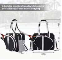 Sac fourre-tout en polyester PU personnalisé de haute qualité KUAIQIU, bandoulière réglable et porté en bandoulière pour hommes et femmes, sac pour raquette de pickleball